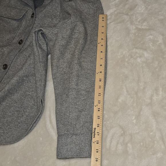 H&M Gray Button Up Overshirt Shacket Jacket Men’s Small Relaxed Fit Long Sleeve - Picture 11 of 13